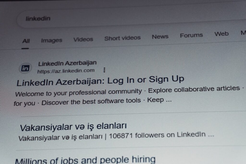 Linkedin azerbaijan login or sign up page